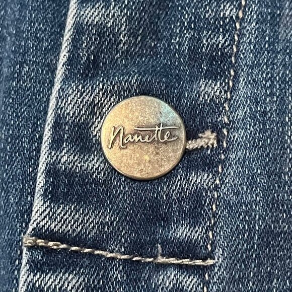 Nanette Lepore long sleeve Denim Romper shorts jumpsuit size M - Picture 8 of 8